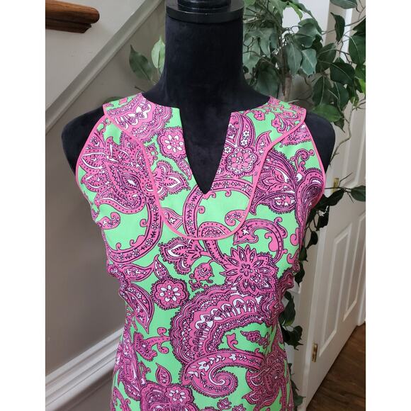 Crown & Ivy Women's Multicolor Polyester V-Neck Sleeveless Knee Length Dress PM - Picture 4 of 8